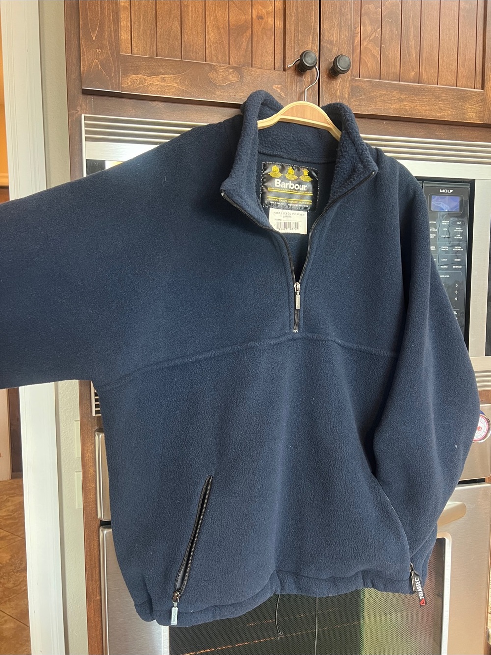 Barbour Navy Blue Half-Zip Fleece Pullover